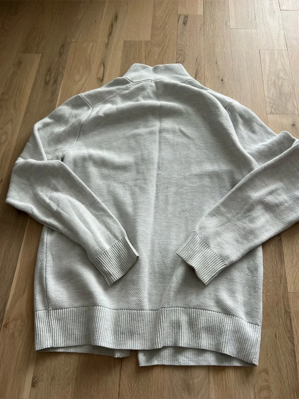 Light Grey Button-Up Knit Cardigan